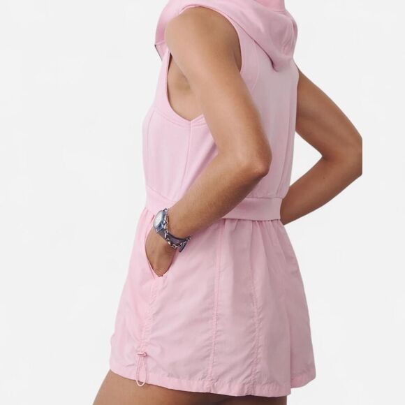 NEW Gola x Anthropologie Pink Hood Everest leisurewear Direct Kick Twofer Romper - Picture 2 of 7